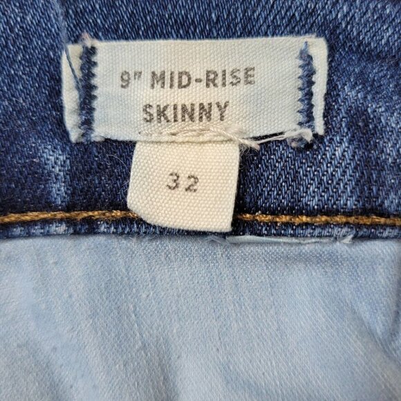 Madewell Button Fly Jeans Size 32 36X27 High Rise Skinny Raw Frayed Hem M2236 - Picture 7 of 15